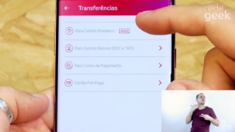 Imagem celular app bradesco tela de transferencia